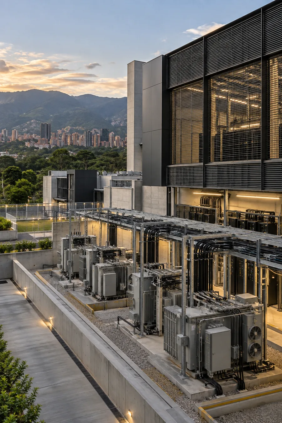 Edificio con infraestructura eléctrica crítica