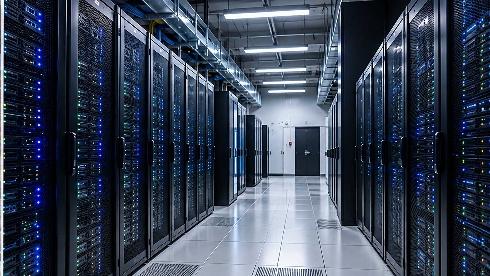 Centro de datos con servidores y cargas electrónicas críticas